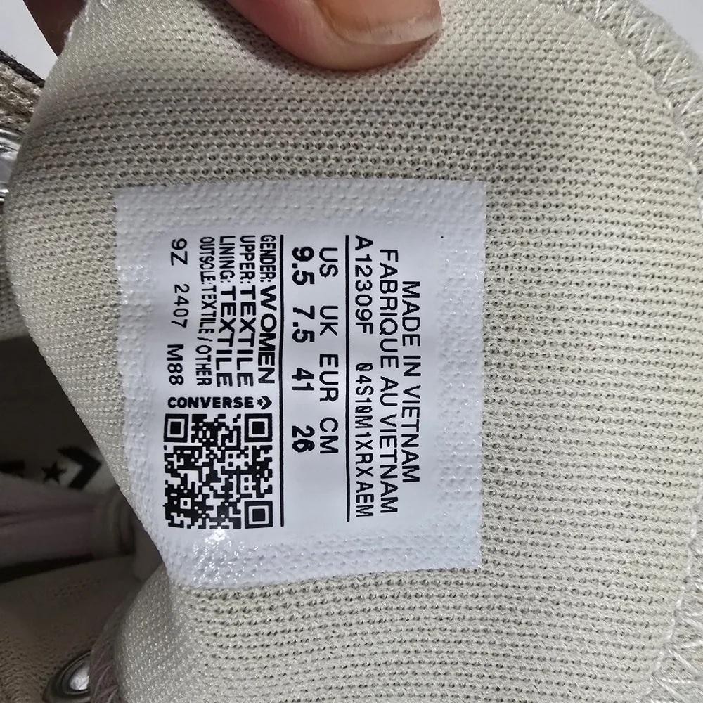 Converse All Stars Canvas Chunks Trainer  Gray High-Top Sneakers Womens Size 9.5 - Picture 15 of 16